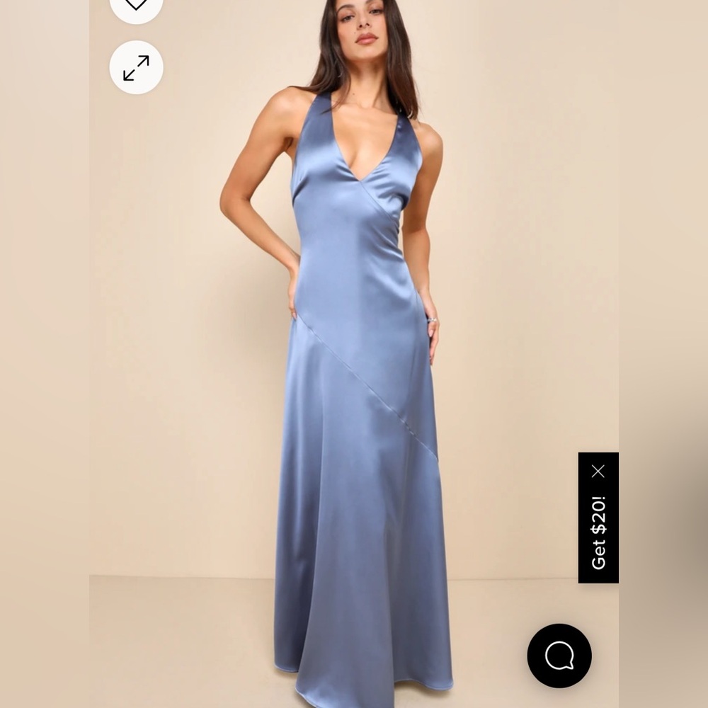 Lulus satin slate blue dress